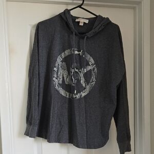 Michael Kors Gray Hooded Sweatshirt with Logo